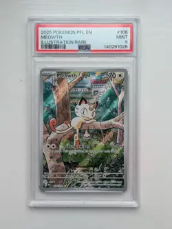 Pokemon Card PSA 9 Meowth 106/094 PFL Phantasmal Flames Illustration Rare 2025 - Image 1