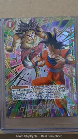 Dragon Ball Super Card Game Threads of Fate Son Goku Broly Extra Foil PR G2U - Image 1