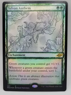 Sylvan Anthem Foil NM MTG MH2 Sketch 357/303 Modern Horizons 2 - Image 1