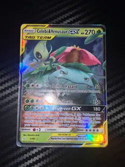 Celebi & Venusaur GX 1/181 Sm-Team Up Holo Pokemon Card - Image 2