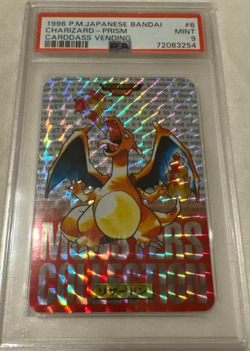 PSA 9 Pokemon Card 1996 Carddass Charizard No.006 Holo Prism Red Ver. Japanese - Image 1
