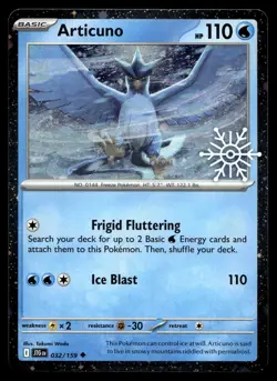 POKEMON ARTICUNO JOURNEY TOGETHER STAMPED COSMOS HOLO 032/159 UC NM/M - Image 1