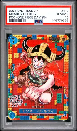 Monkey D. Luffy PSA10 2025 One Piece Japanese One Piece Day'25- #110 - Image 1