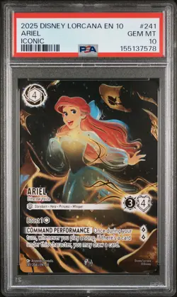 2025 DISNEY LORCANA EN 10-WHISPERS IN THE WELL ARIEL - ETHEREAL VOICE PSA 10 - Image 1