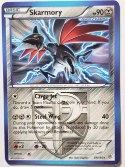 Skarmory 87/135 VLP - RARE Non Holo Plasma Storm Pokemon Card - Image 1