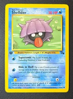 Pokemon Shellder Fossil Common Regular 1st Edition English Basic 54/62 1999 Card - Image 1