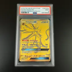 PSA 9 Solgaleo GX SM104a Promo Pokemon Hidden Fates Full Art Holo Card - Image 1