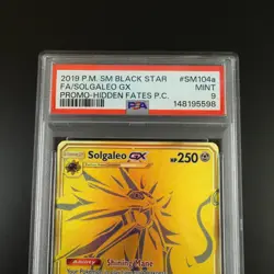 PSA 9 Solgaleo GX SM104a Promo Pokemon Hidden Fates Full Art Holo Card - Image 2