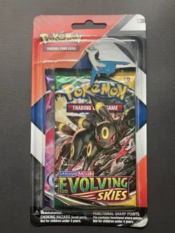 Pokemon TCG 2 Pack Blister Umbreon Art Evolving Skies/Chilling Reign With Pin - Image 1
