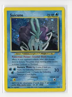 Pokemon Suicune (14) Holo Rare Neo Revelation 14/64 HP Creased WOTC Vintage - Image 1