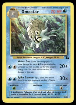 Omastar 40/62 Uncommon Fossil Unlimited Pokemon Lightly Played - Image 1