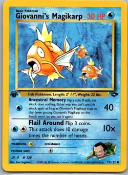 Giovanni's Magikarp 73/132 Gym Challenge Common 1st Edition Pokemon - Image 1