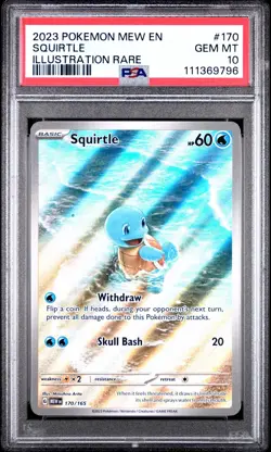 2023 Pokemon 151 Squirtle 170/165 Illustration Rare PSA 10 GEM MINT Mew EN - Image 1