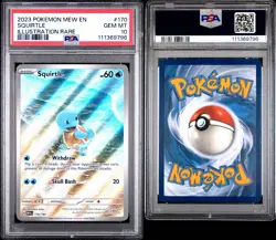 2023 Pokemon 151 Squirtle 170/165 Illustration Rare PSA 10 GEM MINT Mew EN - Image 2