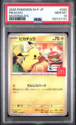 2025 POKEMON JAPANESE M-P PROMO MCDONALD'S #020 PIKACHU PSA 10 - Image 1