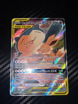 Eevee & Snorlax GX SM169 Sm Holo Pokemon TCG Carc - Image 1