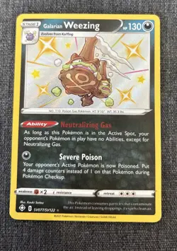 Galarian Weezing SV077/SV122 Shiny Vault Holo Rare Shining Fates Pokemon NM - Image 1