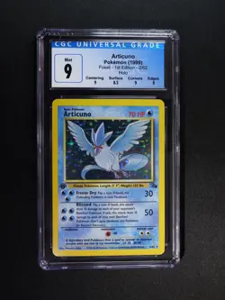1999 Pokemon Articuno 2/62 Fossil Holo 1st Edition CGC 9 MINT - Image 1