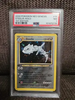 2000 Pokemon Neo Genesis 1st Edition Steelix Holo #15/111 PSA 7 - Image 1