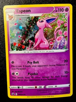 Espeon SWSH174 NM Cosmo Holo Bleed Cute Swirl Admiring Eevee Black Star Pokemon! - Image 1