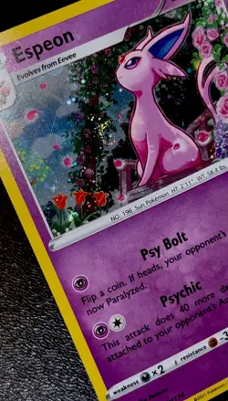 Espeon SWSH174 NM Cosmo Holo Bleed Cute Swirl Admiring Eevee Black Star Pokemon! - Image 3
