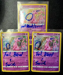 Espeon SWSH174 NM Cosmo Holo Bleed Cute Swirl Admiring Eevee Black Star Pokemon! - Image 5
