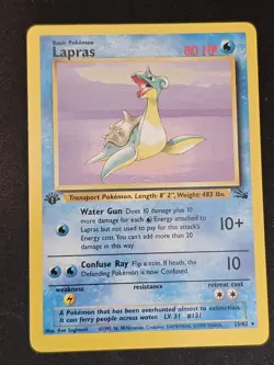 Pokemon TCG Lapras 25 Fossil 1st ed Mint Near Mint - Image 1