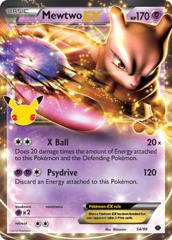 Mewtwo EX 54/99 Classic Collection Celebrations: Classic Collection Pokemon NM - Image 1