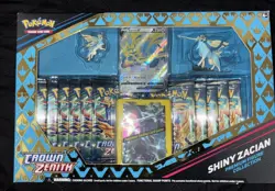 Pokemon Crown Zenith Shiny Zacian Premium Figure Collection Box 11 Booster Packs - Image 1