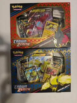Pokemon TCG Crown Zenith Bundle Regidrago V & Regieleki V Collection Box SEALED - Image 1