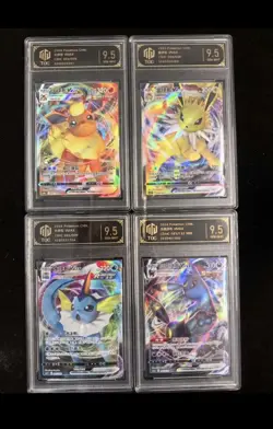 Pokemon CHN Flareon Jolteon Vaporeon Umbreon VMAX Set 4 TOC 9.5 Graded - Image 1