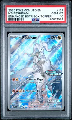 2025 POKEMON JTG EN-JOURNEY TOGETHER #167 N'S RESHIRAM PSA 10 - Image 1