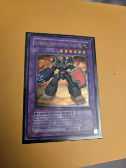 NM YuGiOh - Elemental Hero Rampart Blaster EEN-EN033 1st Edition Ultimate mint - Image 1