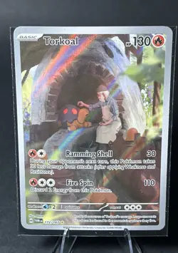 Pokemon TCG Torkoal Twilight Masquerade Holo Card 172/167 *LP Read Description* - Image 1