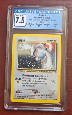 Lugia Neo Genesis CGC 7.5 Near Mint+ 9/111 Holo Pokemon Card - Image 1
