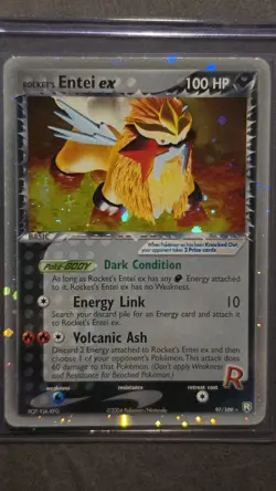 Pokemon TCG Rocket's Entei ex Ultra Rare Holo EX Team Rocket Returns 97/109 100… - Image 1