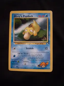 Pokemon TCG Misty's Psyduck Gym Heroes Gold Stamp Promo - Image 1
