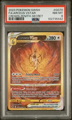 2023 POKEMON SWORD & SHIELD CROWN ZENITH SECRET FULL ART/ARCEUS VSTAR PSA 8 - Image 1