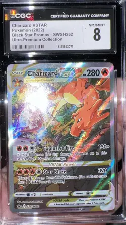 CGC 8 Charizard VSTAR Pokemon 2002 SWSH262 BLACK STAR PROMOS Utra-Prem Collect - Image 1
