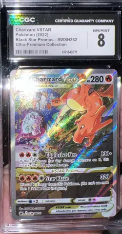 CGC 8 Charizard VSTAR Pokemon 2002 SWSH262 BLACK STAR PROMOS Utra-Prem Collect - Image 3