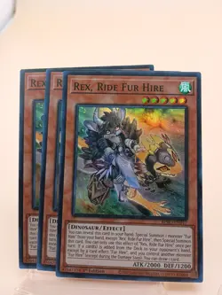 3x Rex, Ride Fur Hire BPRO-EN017 (Super Rare) 1st Ed - NM - Yu-Gi-Oh! - Image 1