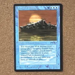 Island Fish Jasconius, Creature, Arabian Nights, Rare Blue, Magic the Gathering - Image 1