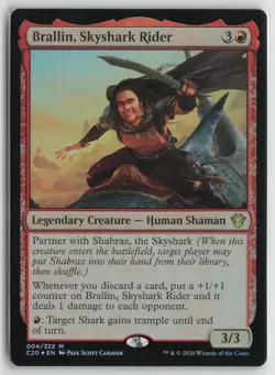Brallin, Skyshark Rider LP Foil 4 Commander 2020 MTG - Image 1