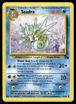 SEADRA - 42/62 - FOSSIL SET WOTC UNLIMITED POKEMON 1999 - NM - Image 1