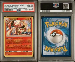 2019 Pokemon SM Black Star Promo Charizard Holo -Team Up Prerelease PSA 8 #SM158 - Image 1