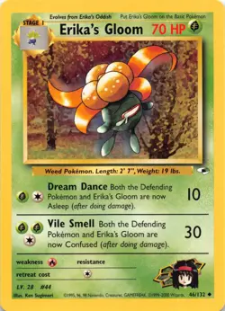 Erika's Gloom 46/132 Uncommon Gym Heroes Pokemon Unlimited Lightly Played - Image 1