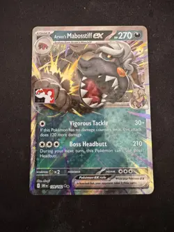 Pokemon TCG Arven's Mabosstiff EX 139/182 Play Prize Pack Stamped Promo NM - Image 1