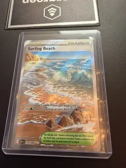 Surfing Beach 114/086 Full Art Ultra Rare Chaos Rising Pokemon TCG NM - Image 1