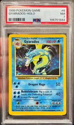 1999 Pokemon Base Set Gyarados Holo 6/102 PSA 7 NM WOTC Vintage - Image 1