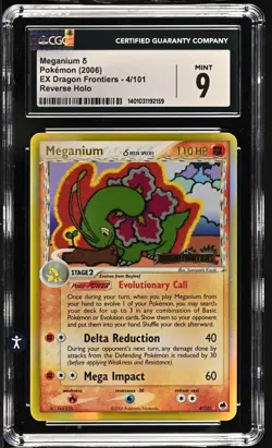 CGC 9 Mint Meganium Delta Species Holo EX Dragon Frontiers 4/101 Pokemon - Image 1